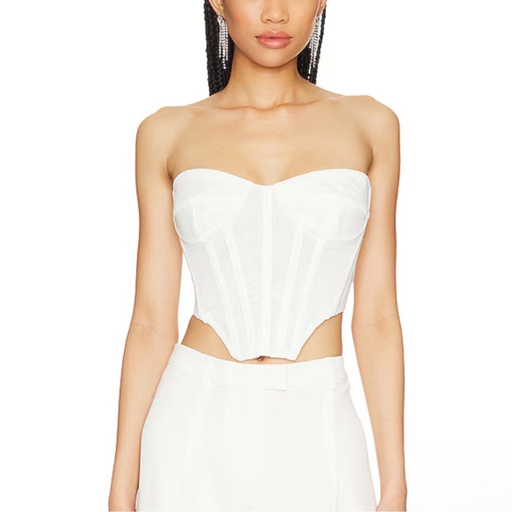 Bardot Lithium Mesh Bustier Top in Orchid White | Size 8 | Medium